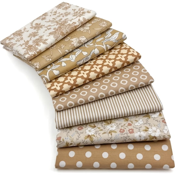 8 Pcs Fat Quarter Fabric Bundles, Cotton Pre‑Cut Quilting Fabric Squares for DIY Sewing, Crafting and Patchwork Projects ( 20'' x 20'')