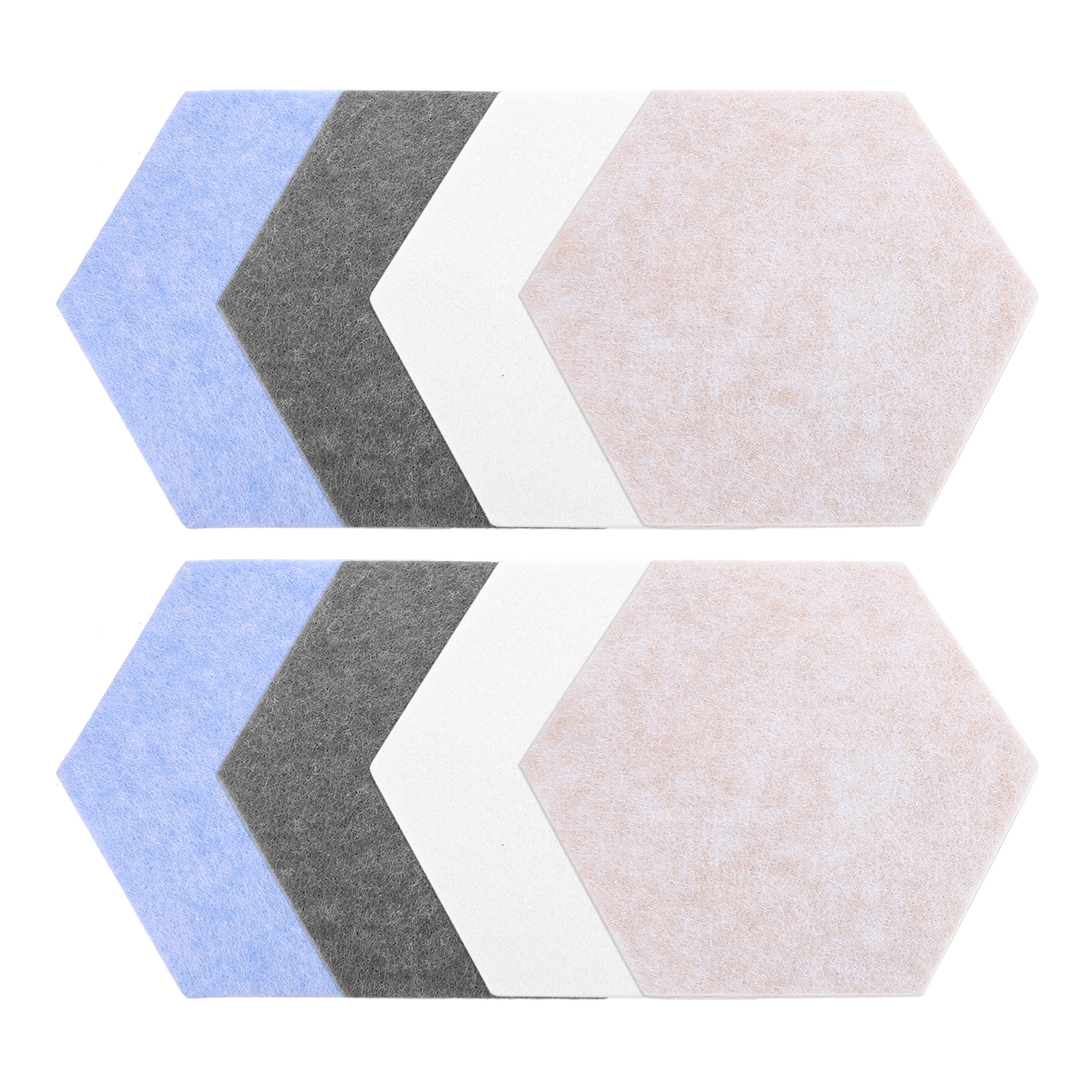 FENGGUIQU Hexagon Felt Bulletin Boards Assorted Color 8Pcs 7.9X6.9In