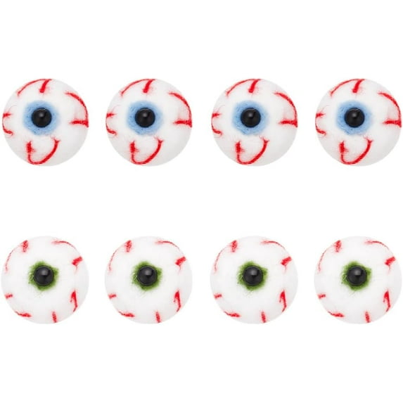 8 Pcs Felt Eyeballs Mixed Color Wool Felt Bloodshot Eyeballs Monster Eyes Natural Wool Felt Balls for Props Or Bears Craft