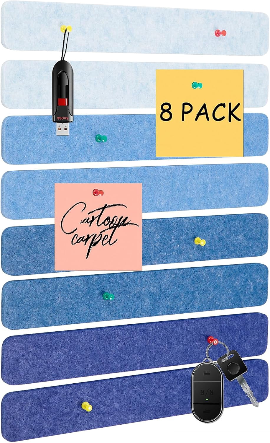8 Pcs Felt Pin Board Bar Strips Bulletin Board for Bedrooms Offices ...