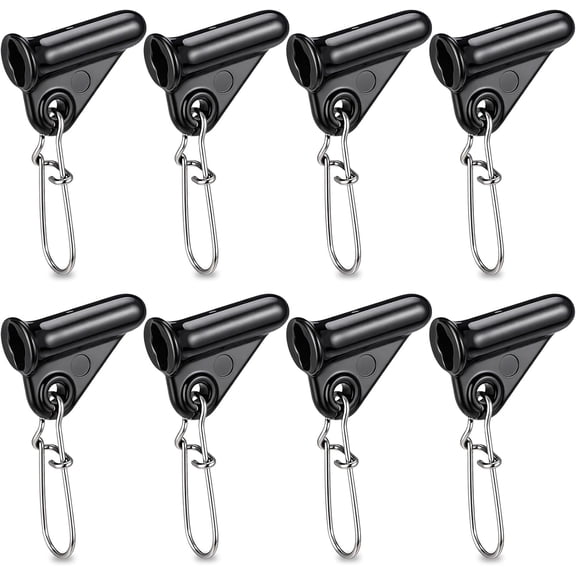 8 Pcs Fishing Line Sinker Sliders with Slide Lock Rotating Swivel Fishing Sinker Weight Slide Sleeve Locking Clips Swivel for Freshwater Saltwater Rig Catfish Rig Black