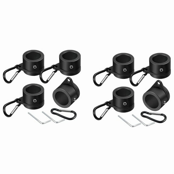 8 Pcs Flag Pole Rings Aluminum Alloy Mounting Rings 360 Degree Rotating Flagpole Anti Wrap Flag Pole (1 Inch Black)