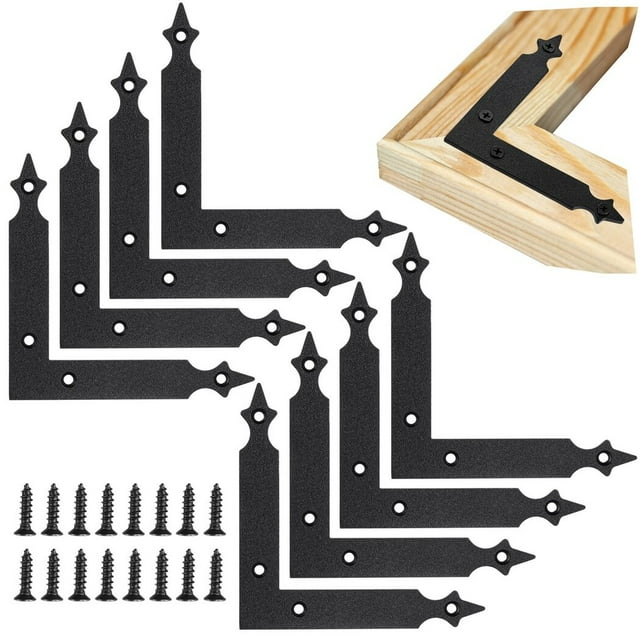 8 Pcs Flat Corner Braces, 5’’ L Shape Right Angle Brackets, Flat Repair