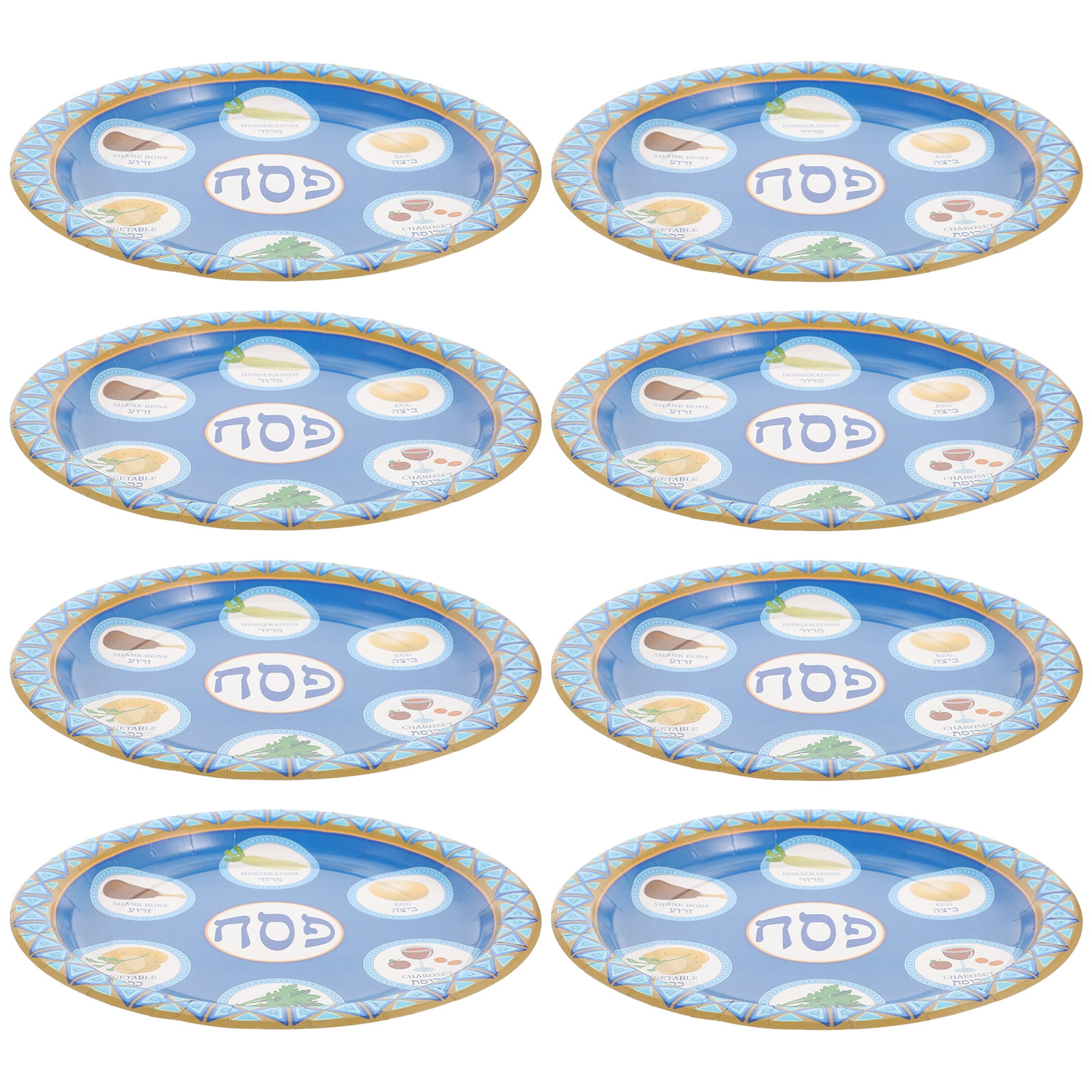 8 Pcs Flatware Seder Plates for Passover Disposable Disposable Platters