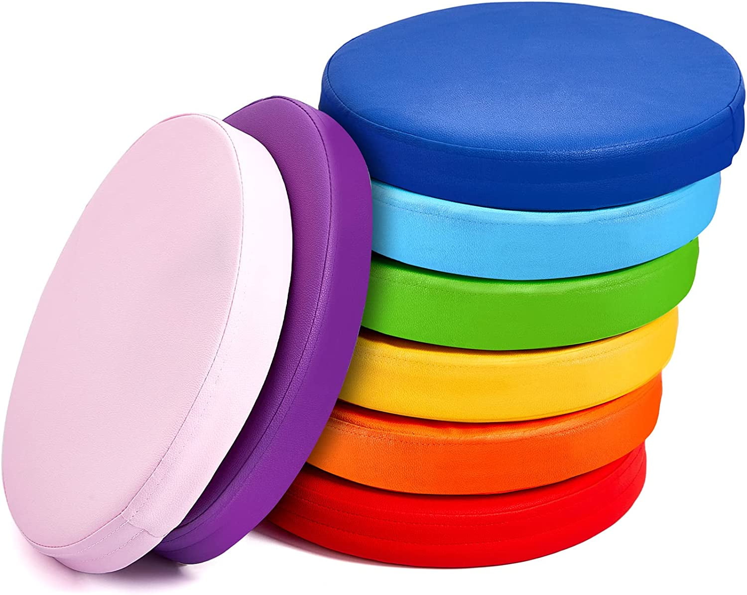 8 Pcs Flexible Seating Round Floor Cushions Assorted Colored Round
