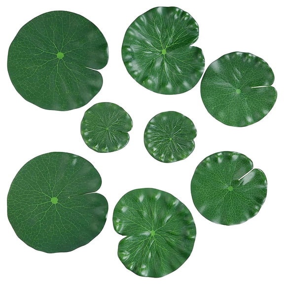 Raindrops 8Pcs Decorative Lily Pads Artificial Pond Decorations Durable Pond Plants Accessory