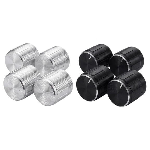 8 Pcs Floor Lamp Dimmer On-Off Knob Replacement, Rotary Power On-Off Control Knobs, 4 Black and 4 Silver Universal Lamp Knobs for Table Lamps and Lighting Fixtures
