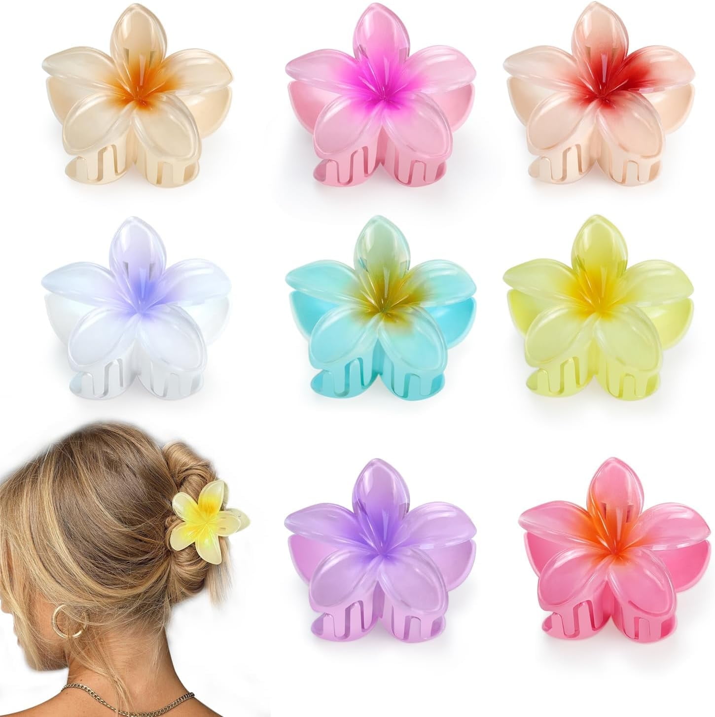8pcs Bridesmaid Hair Clips Acrylic Claw Clamps Non-slip Large Bulk Wedding Amazon.com : 8 Pcs Rhinestone Hair Clips - Acrylic Bridal  main image 3