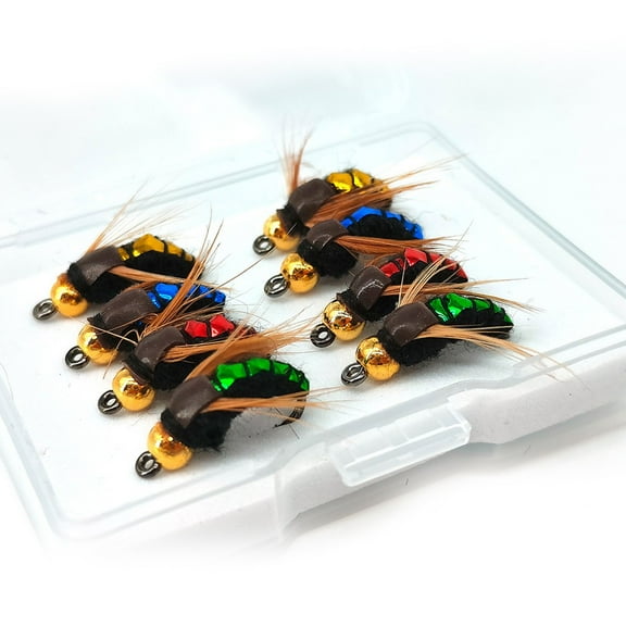 8 Pcs Fly Fishing Hook Big Flies Nymph Lure Fly Bait for Trout Bass Grayling