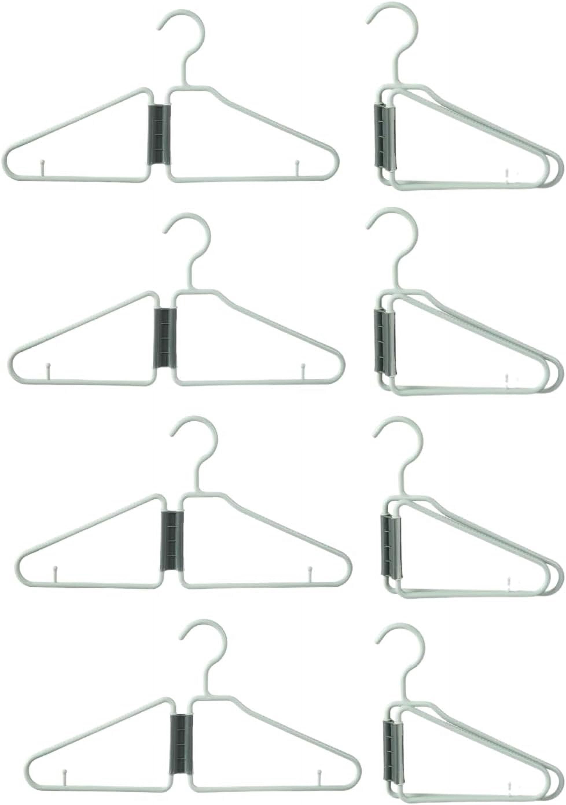 8 Pcs Foldable Hangers, Plastic Collapsible Hangers, Portable Folding Clothes Hanger, Foldable Travel Hangers, Foldable Hangers for Travel, Cruise, Home, Bedroom, Dorm (Green)