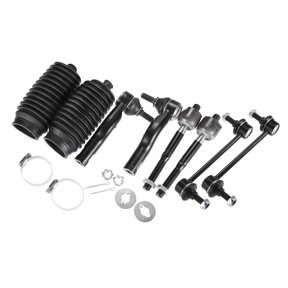 8 Pcs Front Inner Outer Tie Rods Stabilizer Sway Bar Link Fit for Ford Fusion with Boots Black