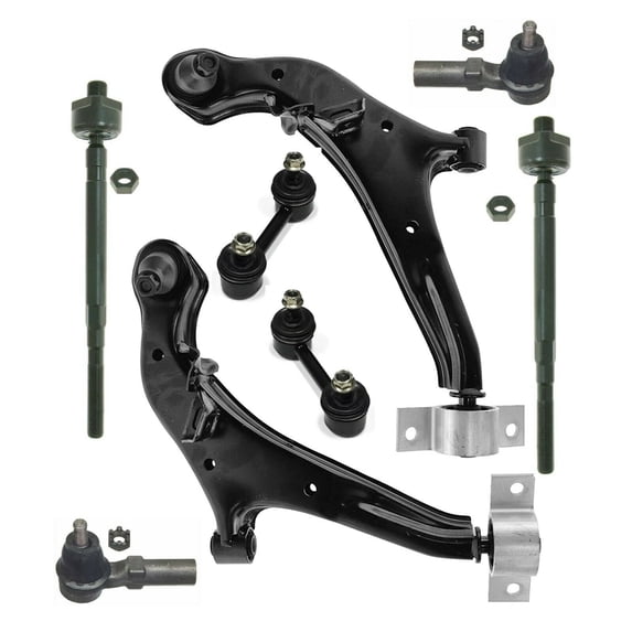 8 Pcs Front Upper Control Arm Tie Rod Ends Sway Bar Link Suspension Set Left Right Side Fits select: 2000-2002 NISSAN MAXIMA, 2000-2001 INFINITI I30