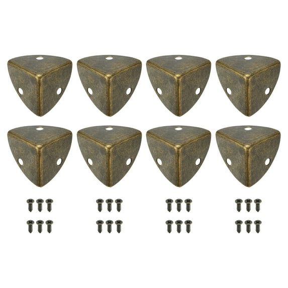 8 Pcs Furniture Corner Edges Protector, 23mm Metal Edge Guard with Screws, Bronze