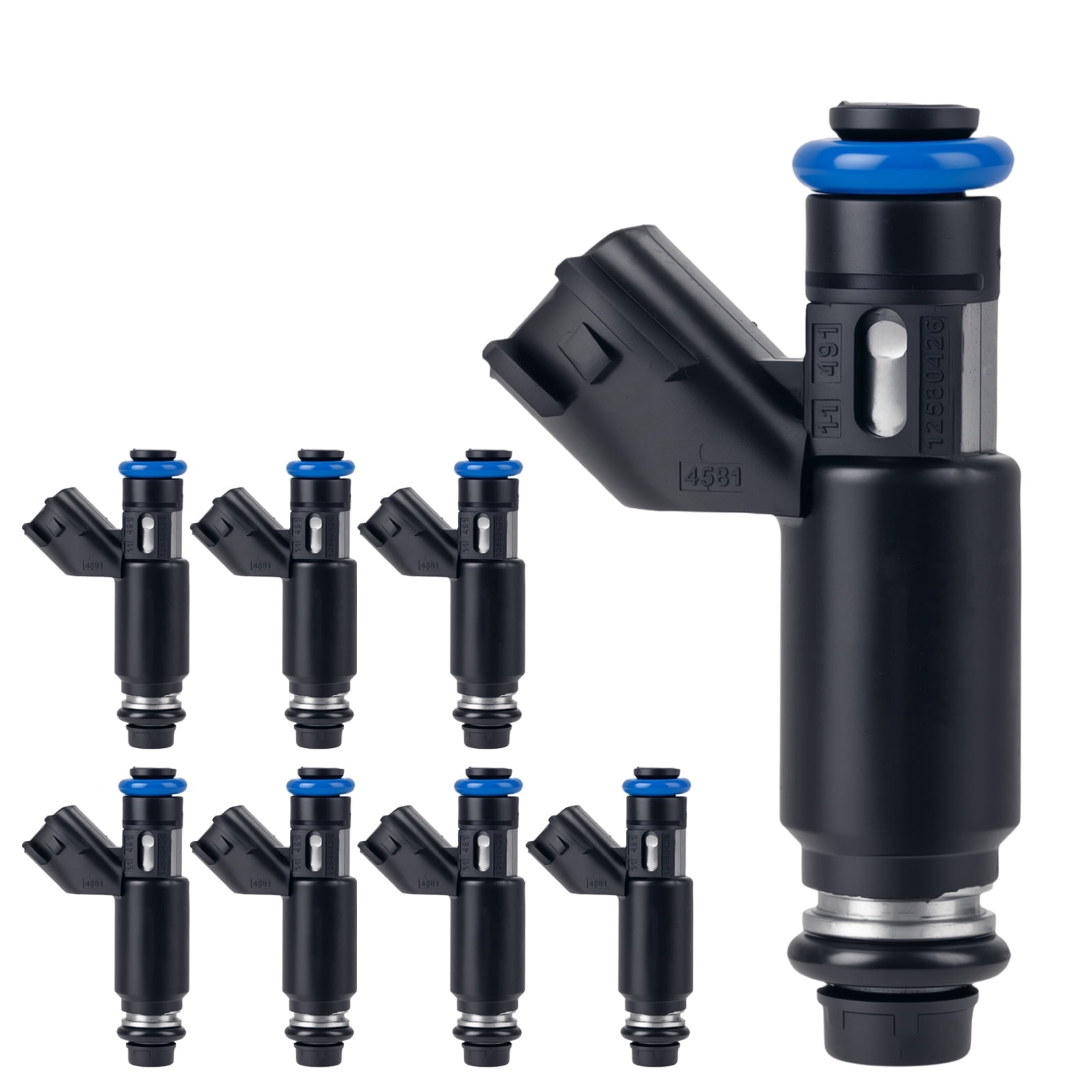 8 Pcs GM12580426 OE 5.3L Flex Fuel Injectors Compatible wIith Chevy 5.3 Tahoe Silverado Suburban 2002 2003 2004 2005 2006,Compatible with GMC Yukon Xl Sierra 1500 |Flex Engine| |4 Holes