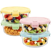 8 Pcs Glass Food Storage Containers with Lids 30oz, Airtight Meal Prep Lunch Box Containers Set for Soup, Leftover, Microwave/Oven/Freezer/Dishwasher Safe, BPA 