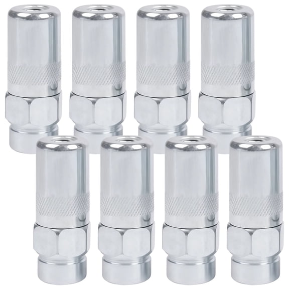 8 Pcs Grease Coupler, Heavy Duty Stainless Steel 4500 PSI, 1/8 In NPT Thread, Quick Connect Accessory for Narrow Spaces, Leak-Resistant Fittings