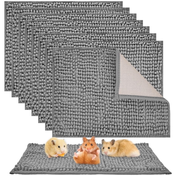 8 Pcs Guinea Pig Liner Washable Rabbit Cage Liner 16x12 Inch Guinea Pig Fleece Mats Reusable Bedding Pee Pads for Small Animals, Bunny