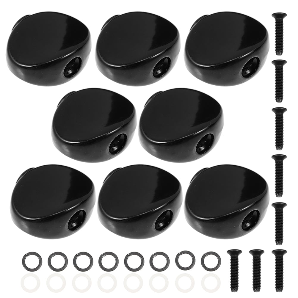 8 Pcs Guitar Knob Accessory Tuning Machines Pegs Black Electric Bass