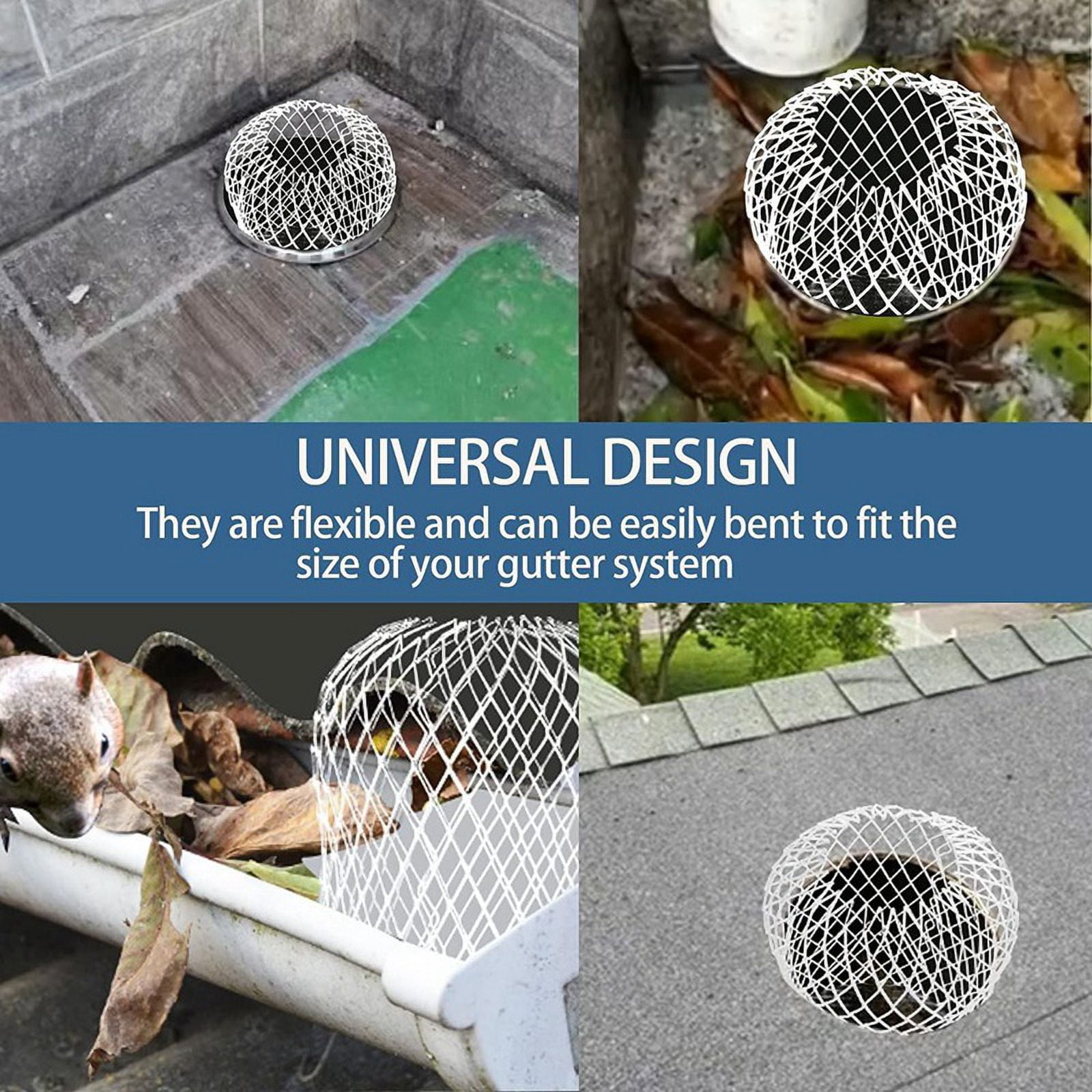 8 Pcs Gutter Guards Aluminum Gutter Downspout Guard, Expandable Leaf