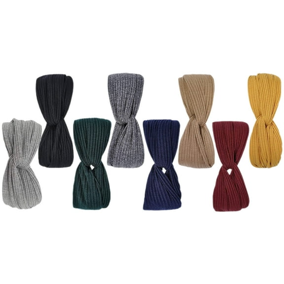 8 Pcs Hair Headbands for Women Ribbons Knitted Thread Tiara Crochet Bandana Running Turban Workout Fabric