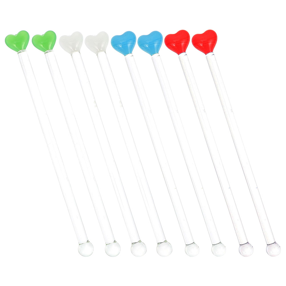 8 Pcs Heart Swizzle Stick Blenders Drinks Honey Dipper Sticks Coffee