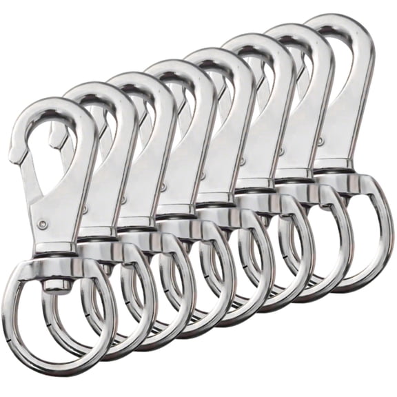 8 Pcs Heavy Duty Flag Clips, 0.3in Thick Zinc Alloy Swivel Snap Hooks, Antirust Metal Fasteners for Flagpole, Dog Leash, Key Chain and Outdoor Use