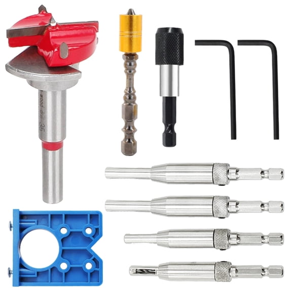 8 Pcs Hinge Drilling Template Woodworking Door Hinge Drill Pots Hinge Template Set for Cabinet Door Installation