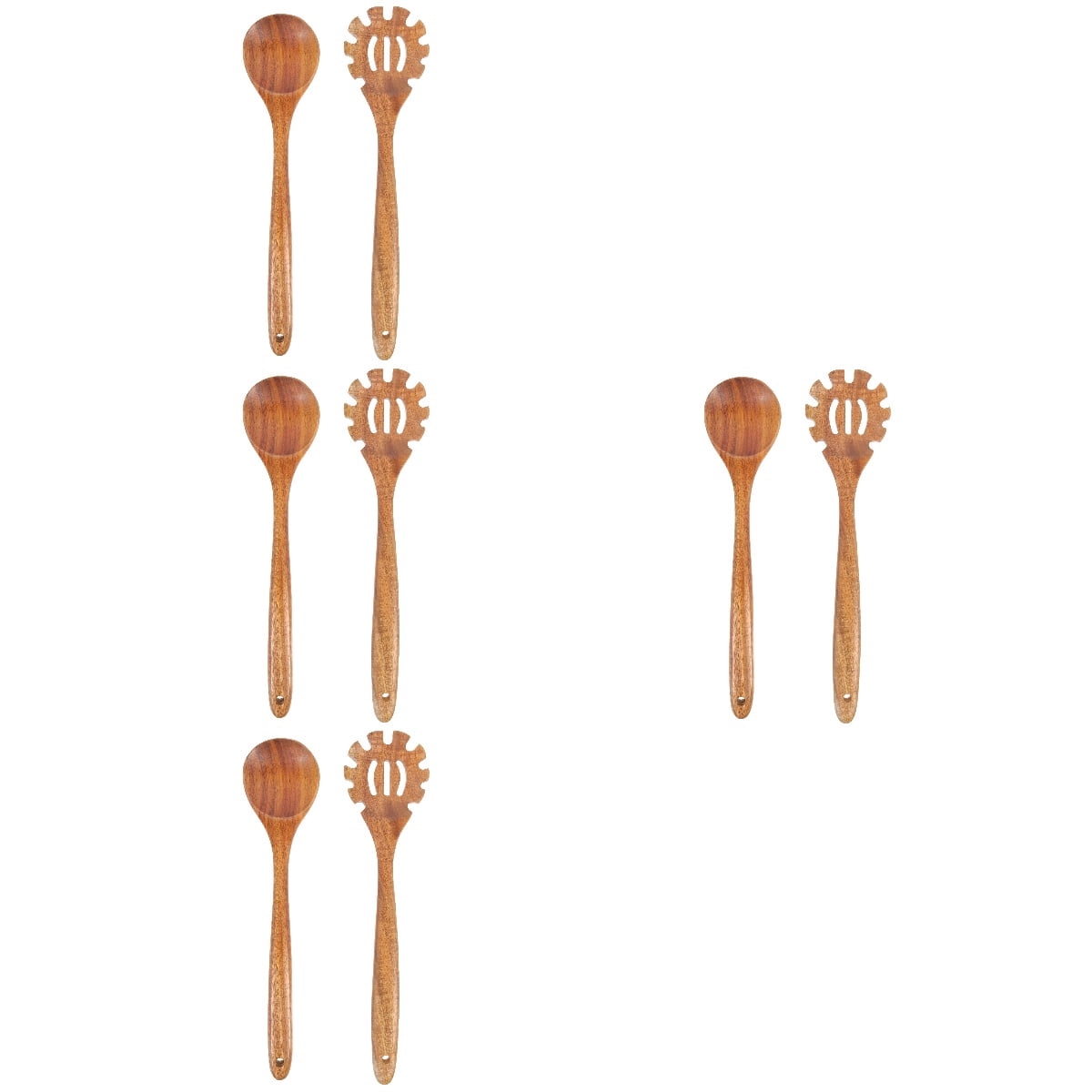8 Pcs  Household Wooden Spoon Heat-resistant Wood Spoon Cooking Spoon Long Handle Wood Spoon
