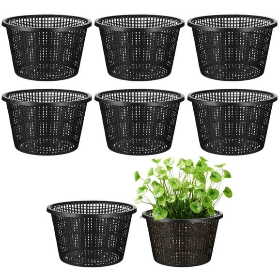 8 Pack Large Hydroponic Mesh Net Pots - 8.3" Slotted Plastic Garden Baskets | Garden Plant Growing Pots for Aquatic Plants, Orchids & Indoor/Outdoor Hydroponics Systems
