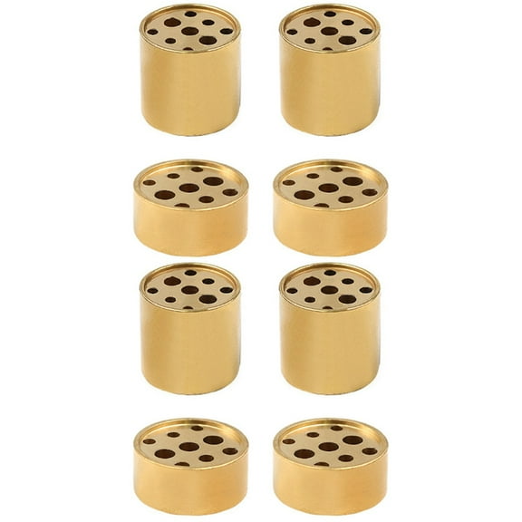 8 Pcs Copper Multi-Hole Incense Holders - 9-Hole Incense Stick Bases for Home, Yoga, Meditation, Sauna, Kitchen - Golden