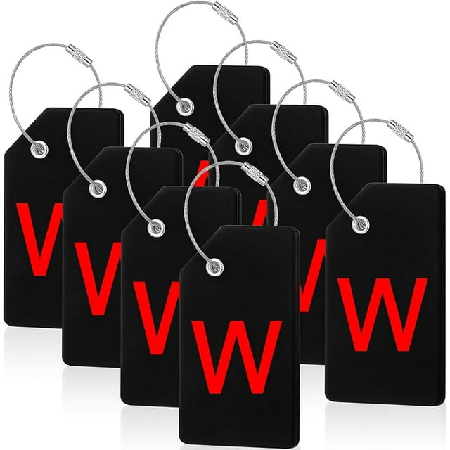 8 Pcs Initial Letter A Z Luggage Tags Silicone Suitcase Instrument Tag