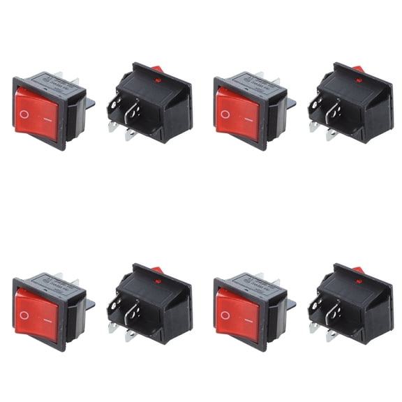 8 Pcs KCD4 DPST on-OFF 4 Pin Rocker Boat Switch 15A/20A AC 250V/125V