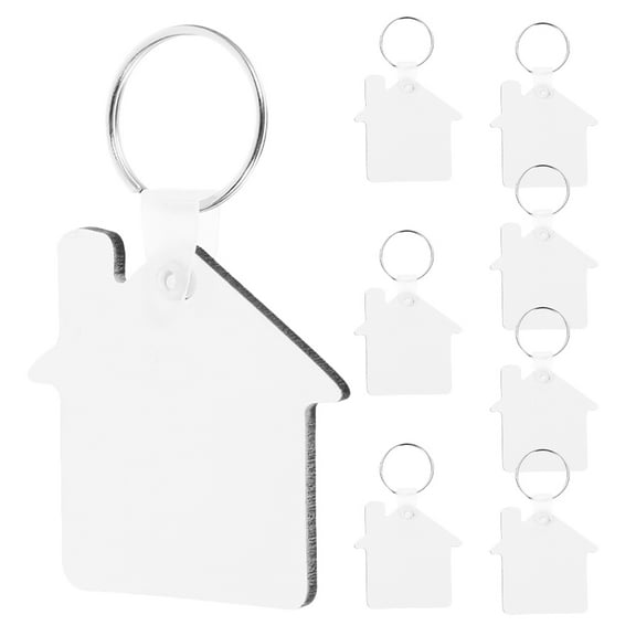 8 Pcs Key Chain Handicraft Keychains Making Supplies Sublimation Fob Keyring Blanks DIY