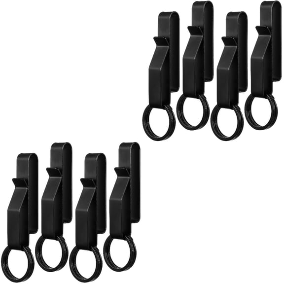 8 Pcs Stainless Steel Key Clip Belt Buckle Keychains for Men Work Key Holder Set