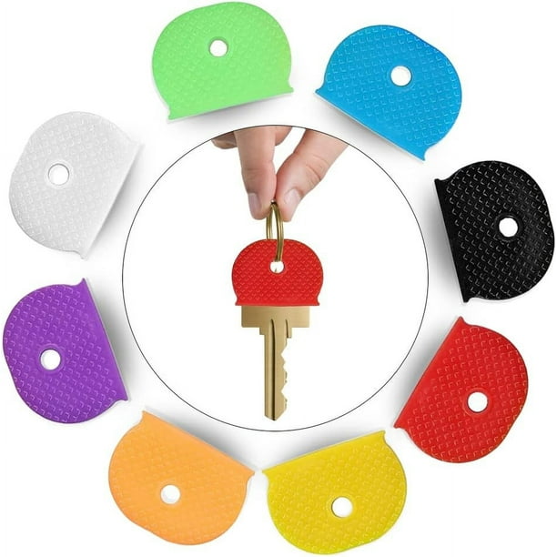 8 Pcs Key Covers, Key Caps Key Toppers Tags Set Flexible Key Covers Key Label for Easy