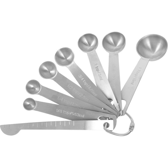 8 Pcs Kitchen Measuring Spoon Cup Cups Teaspoon Spoons Dry Ingredient for Baking Stainless Steel Bakery Supplies