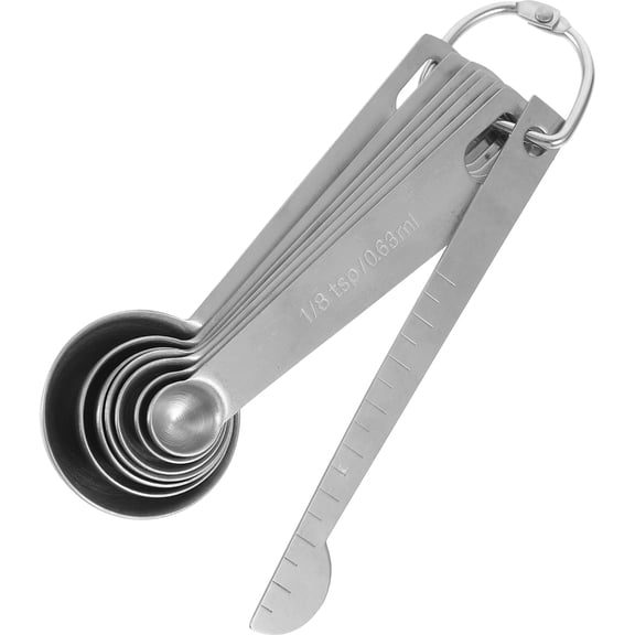 8 Pcs Kitchen Measuring Spoon Liquid Cups Spoons Stainless Nesting Teaspoon for Baking Tablespoon