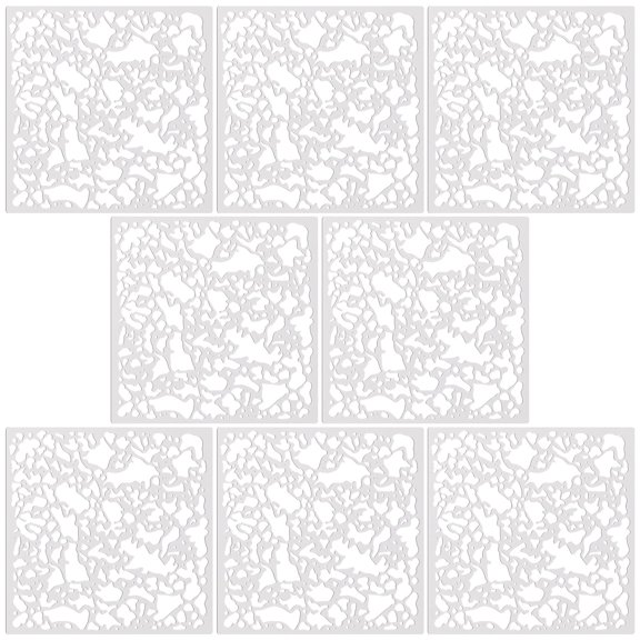 8 Pcs Knockdown Texture Stencil Drywall Repair Tool White 8x8 Inch