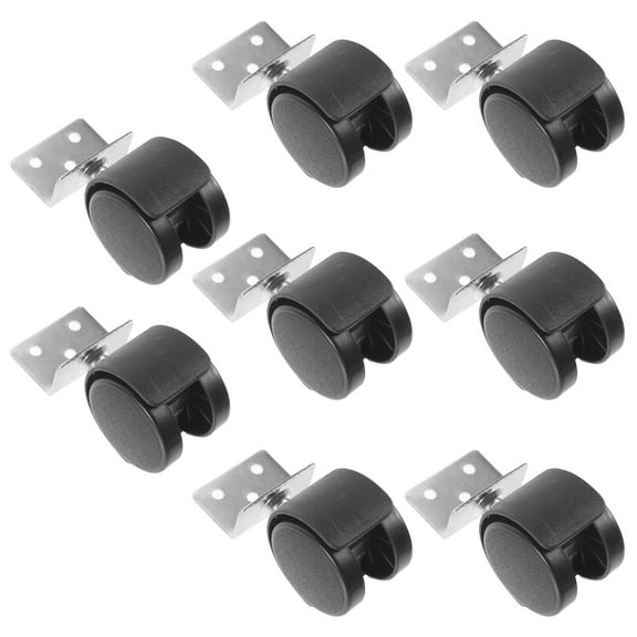 8 Pcs L-shaped Screw Thread Flat Nylon Universal Wheel Furniture Dolly Chairs Office Wheels Replacement Roller for Desk