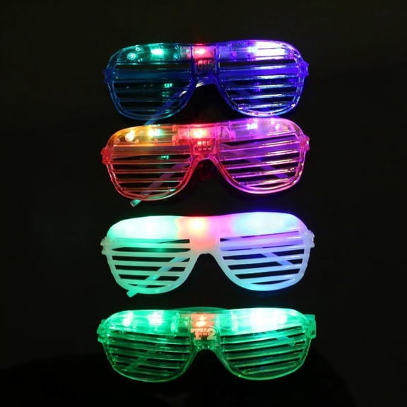 8 Pcs LED Shutter slot Glasses Light Up Shades Flashing Rave Wedding Party