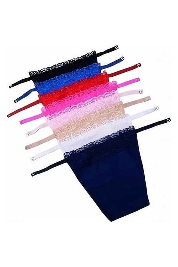 8 Pcs Lace Clip-On Modesty Panels for Women, Mock Camisole Bra Inserts for Low Cut Tops & Dresses, Anti-Peep Anti-Exposure Invisible Overlay Vest Cover Ups