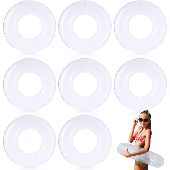 8 Pcs Large Inflatable Pool Float 36 Inches Swimming Ring Pool Floats Adult Inflatable Tube for Summer Vacation Beach River Bachelorette Wedding Party Supplies