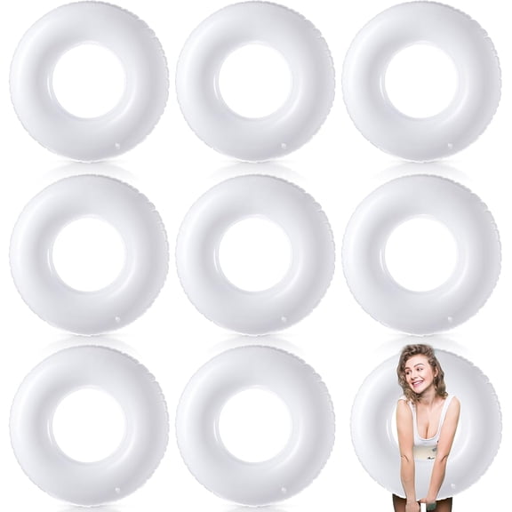 8 Pcs Large Inflatable Pool Float 36 Inches Swimming Ring Pool Floats Adult Inflatable Tube for Summer Vacation Beach River Bachelorette Wedding Party Supplies