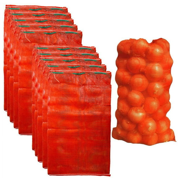 8 Pcs Large Mesh Produce Bags - 60lbs Mesh Vegetable Bags Reusable Washable Mesh Storage Bag Breathable Produce Bags Onion Storage With Drawstring for Potato Onion Citrus Fruits, Red