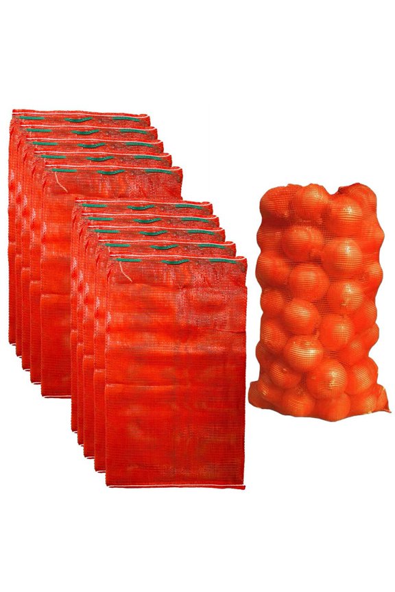 8 Pcs Large Mesh Produce Bags - 60lbs Mesh Vegetable Bags Reusable Washable Mesh Storage Bag Breathable Produce Bags Onion Storage With Drawstring for Potato Onion Citrus Fruits, Red