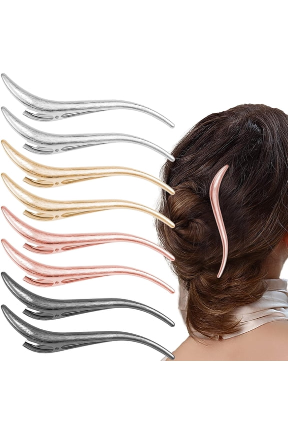 8 Pcs Large Metal Duckbill Hair Clips, 5 Inch Long Alligator Hair Pins French Twist Hair Barrette Strong Clamp Hairpins Spring Duckbill Hair Accessories for Women Thick Long Updo Hair Style