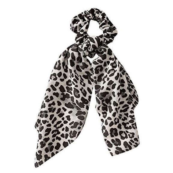 8 Pcs Leopard Print Hair Scrunchies Ribbon Chiffon Cheetah Hair Scarf Half Bun/Half Pony Hair Bow Pattern Ponytail Holder Hair Bobbles Elastics Hair Ties Scrunchies for Sleep Party Messy Hair Day