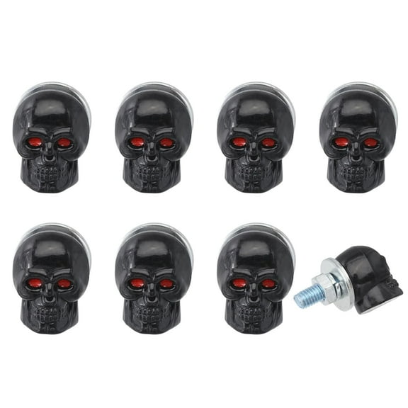 8 Pcs License Plate Screw License Plate Frame Kit Alloy Funny License Plate Bolts for Motorcycle Cars Truck Vehicle Black Black DIY