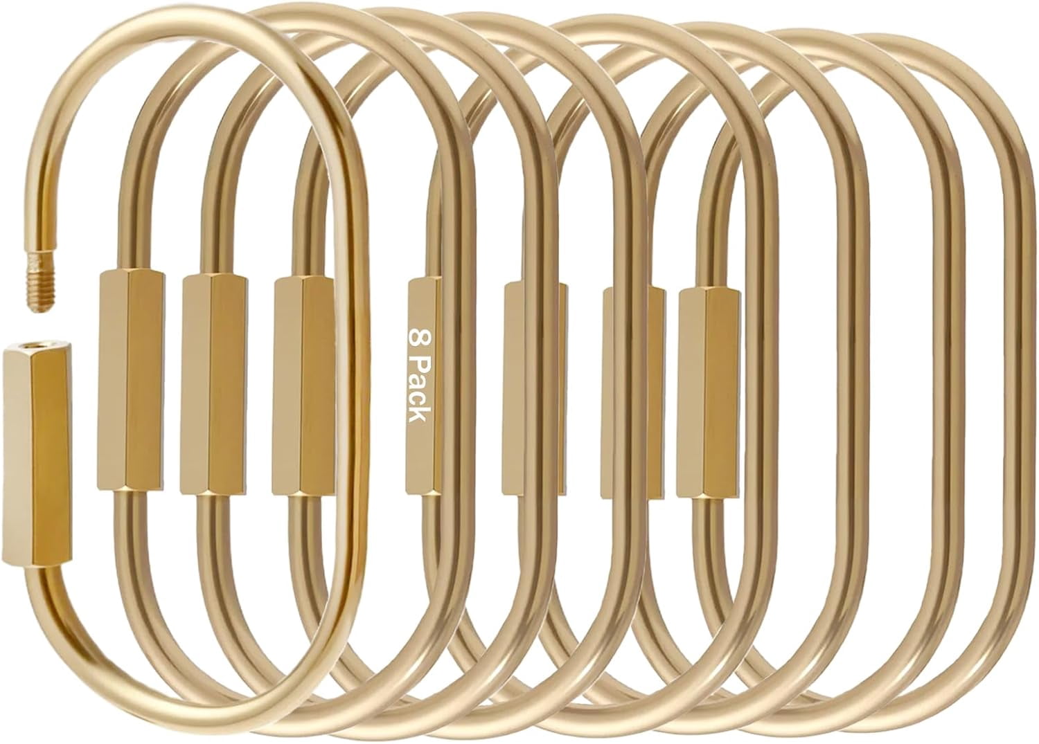 Key Rings That Lock CHENGPENG, Locking Carabiner Key Rings, 8 Pcs, Gold Brass Screw Lock ...