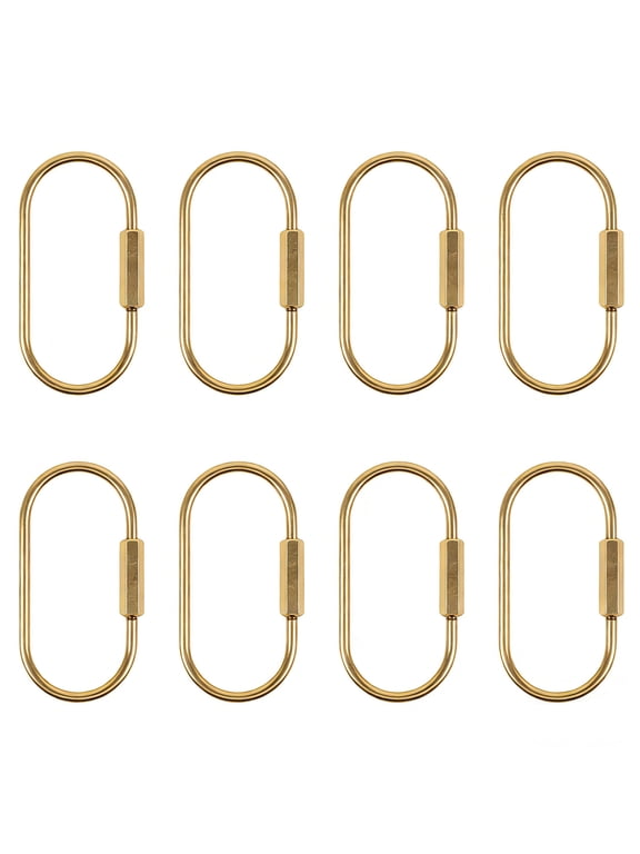 8 Pcs Locking Carabiner Key Rings for Keys,Gold Carabiner Keychain Clip,Screw Lock Keychain Organizer,Purse Bag Charms